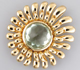 Кулон из коллекции "Sunshine" с зеленым аметистом авторской огранки Серебро 925