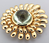 Кулон из коллекции "Sunshine" с зеленым аметистом авторской огранки Серебро 925