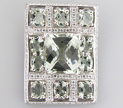 Кулон из коллекции "Sunshine" с зелеными аметистами