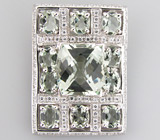 Кулон из коллекции "Sunshine" с зелеными аметистами Серебро 925