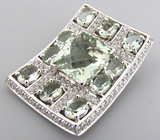 Кулон из коллекции "Sunshine" с зелеными аметистами Серебро 925