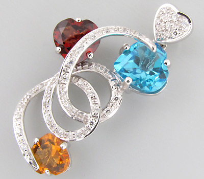 Кулон из коллекции "Sunshine" с самоцветами