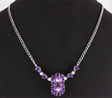 Колье из коллекции "Sunshine" с аметистами Серебро 925