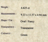 Ярко-зеленый демантоид гранат 4,62 карат 