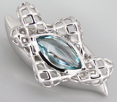 Кулон из коллекции "Sunshine" с топазом авторской огранки