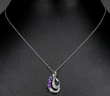 Изящный кулон с аметистами + цепочка Серебро 925