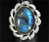 Эффектное кольцо с лабрадоритом Серебро 925