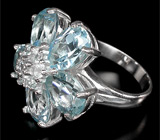 Прелестное кольцо-цветок с топазами Серебро 925