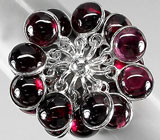 Оригинальное кольцо с родолитами гранатами Серебро 925