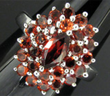 Замечательное кольцо с гранатами Серебро 925