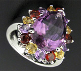 Великолепное кольцо с самоцветами Серебро 925