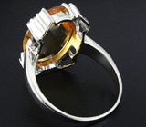 Кольцо с золотистым цитрином Серебро 925