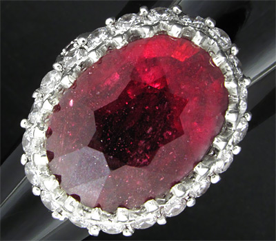Кольцо с облагороженным рубином и гранатами