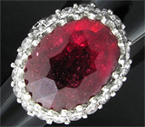 Кольцо с облагороженным рубином и гранатами Серебро 925