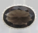 Перстень с дымчатым топазом Серебро 925