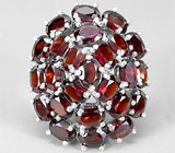 Великолепное массивное кольцо с гранатами Серебро 925