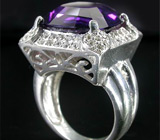 Роскошное кольцо с ярким аметистом Серебро 925