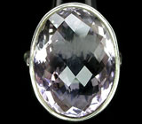 Кольцо с крупным розовым аметистом Серебро 925