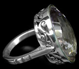 Кольцо с крупным розовым аметистом Серебро 925