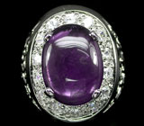 Перстень с кабошоном сливового аметиста Серебро 925