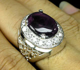 Перстень с кабошоном сливового аметиста Серебро 925