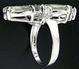 Замечательное кольцо с зелеными аметистами Серебро 925