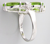 Замечательное кольцо с перидотами Серебро 925