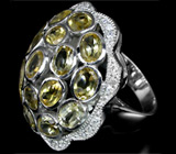 Замечательное крупное кольцо с цитринами Серебро 925