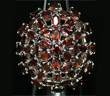 Великолепное крупное кольцо с гранатами Серебро 925