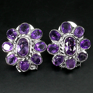 Серьги с яркими аметистами