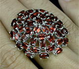 Великолепное крупное кольцо с гранатами Серебро 925