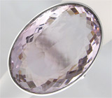 Высокое кольцо с крупным розовым аметистом Серебро 925