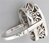 Высокое кольцо с крупным розовым аметистом Серебро 925