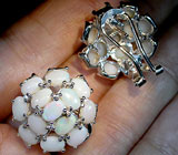 Серьги с белыми solid опалами Серебро 925