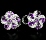 Превосходные серьги с аметистами Серебро 925