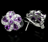 Превосходные серьги с аметистами Серебро 925