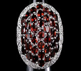 Роскошное крупное кольцо с гранатами Серебро 925