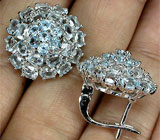 Замечательные серьги с голубыми топазами Серебро 925