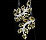 Элегантное кольцо с золотистыми цитринами Серебро 925