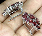 Замечательные серьги с гранатами Серебро 925