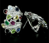 Оригинальные серьги с самоцветами Серебро 925