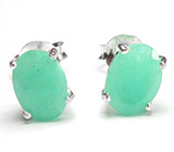 Пусеты с изумрудами Серебро 925
