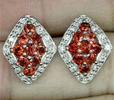 Прелестные серьги с гранатами спессартинами Серебро 925