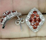 Прелестные серьги с гранатами спессартинами Серебро 925