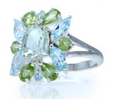 Кольцо из коллекции "Carnival" с зеленым аметистом Серебро 925