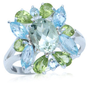 Кольцо из коллекции "Carnival" с зеленым аметистом