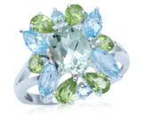 Кольцо из коллекции "Carnival" с зеленым аметистом Серебро 925