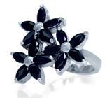 Кольцо с сапфирами Серебро 925