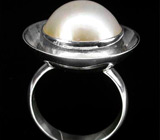 Стильное кольцо с жемчужиной Mabe Серебро 925
