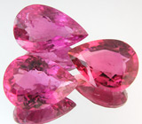 Набор из трех "неоновых" рубеллитов 15,52 карат 